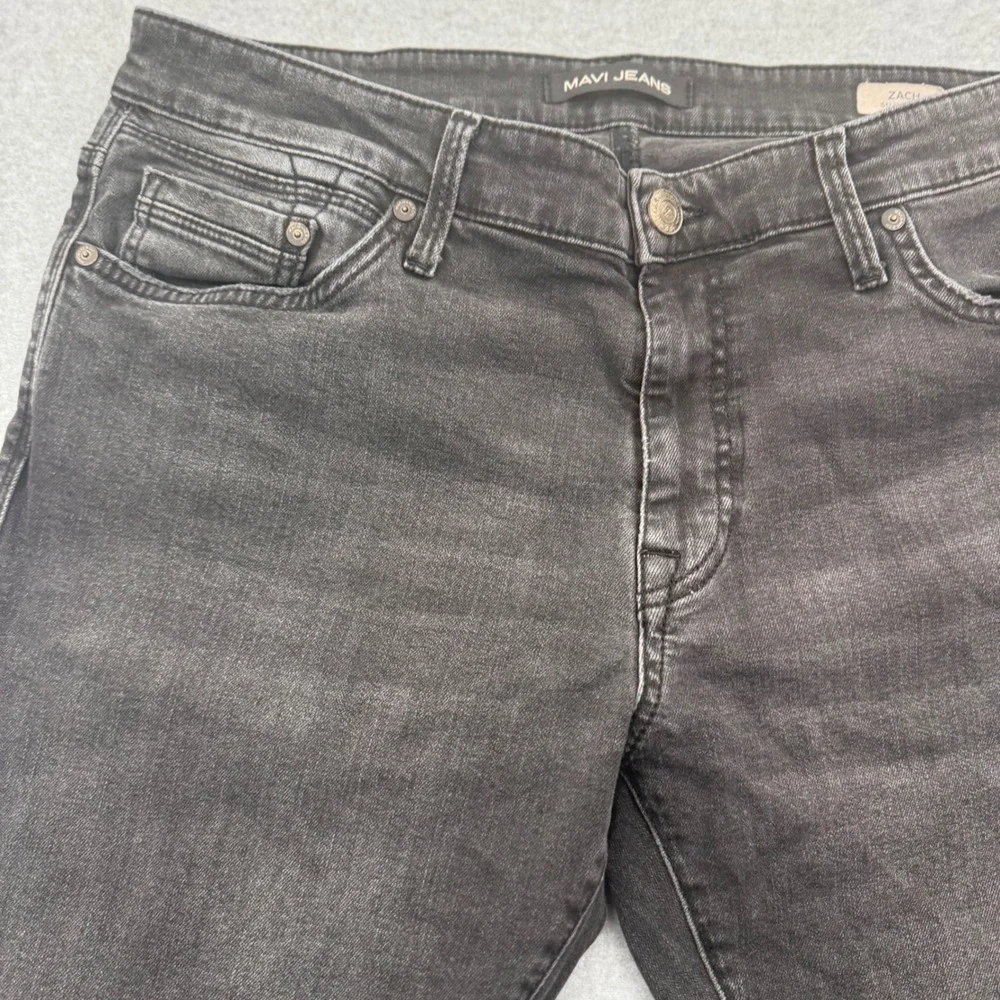 Mavi Jeans Zach Straight Leg Mens 33 Charcoal Gray Casual Faded Stretch Denim